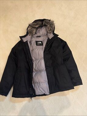 The North Face Black girls Insulated Hooded Puffer Jacket size xl